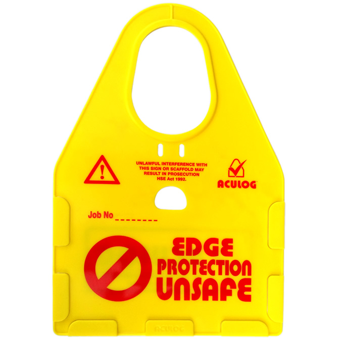 edge protection unsafe yellow card holder